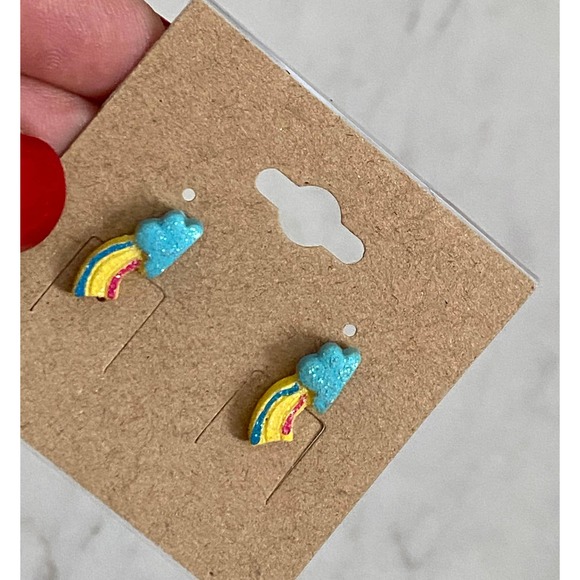 Summer earrings glitter stud earrings rainbow - Picture 2 of 8